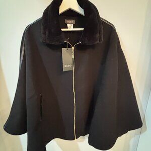 NWT BCBG Black Women's Cape Coat